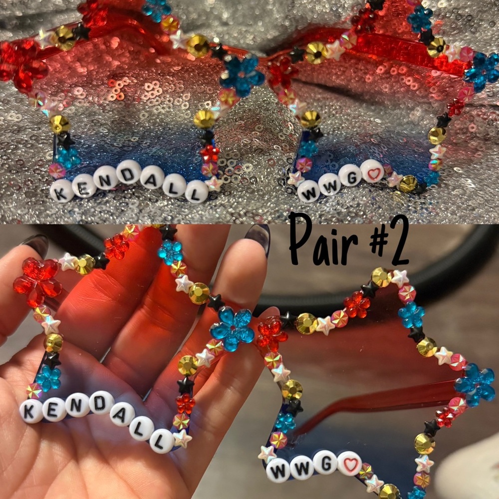 Kendall WWG Handmade Rhinestone Big Time Rush Star Shaped Sunglasses